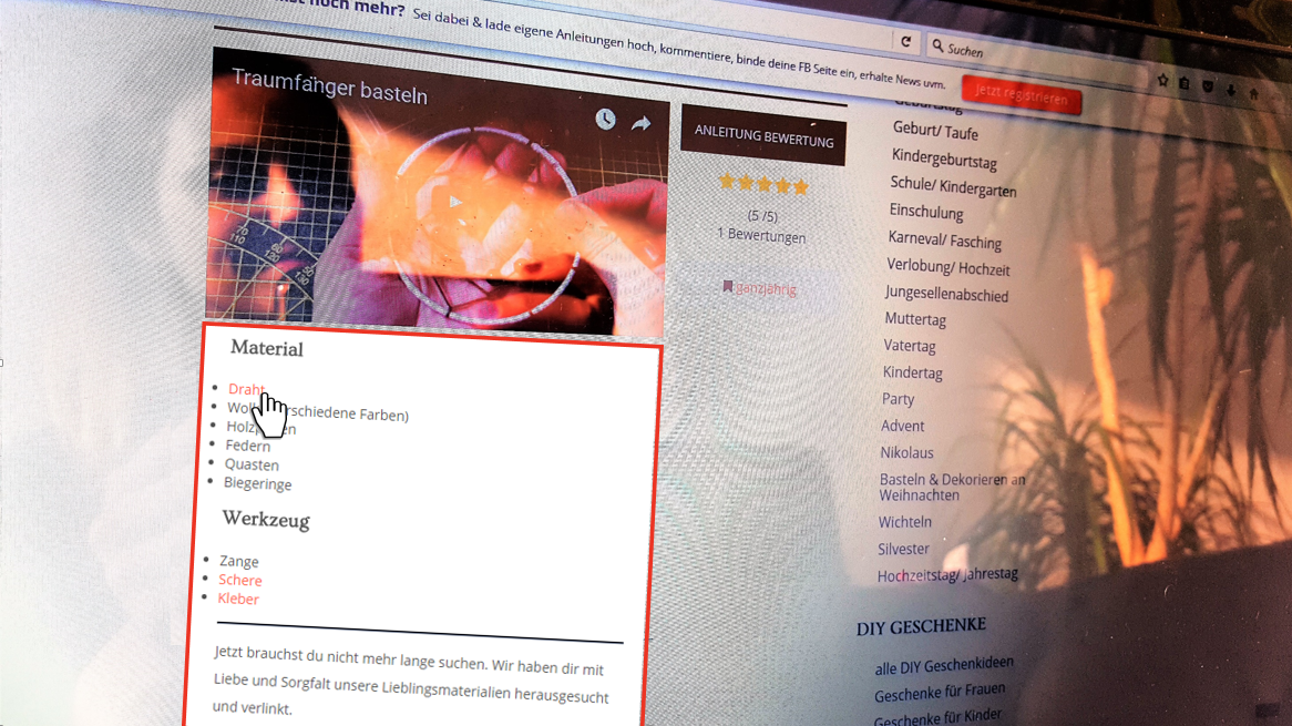 Titelbild für Affiliate Links Artikel Hand im Glück